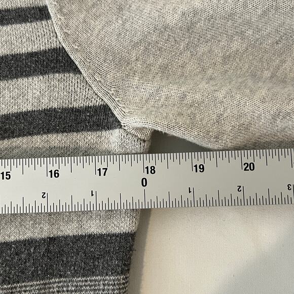 Ruby Moon Geometric Striped Open Front Long Cardigan Gray Medium Boho Drape - Picture 7 of 8